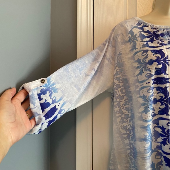 BUY 2 ITEMS & GET 1 FREE: Chico’s Dressy 3/4 sleeve T Sz 12 - Picture 3 of 12